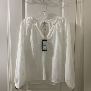 MAVI JEANS White Embroidered Top, Small, NWT